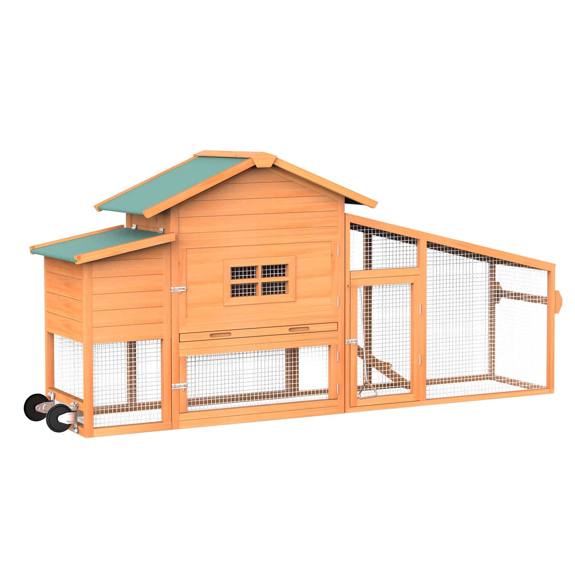 85" Portable Chicken Coop (UV Panel & Wheels)