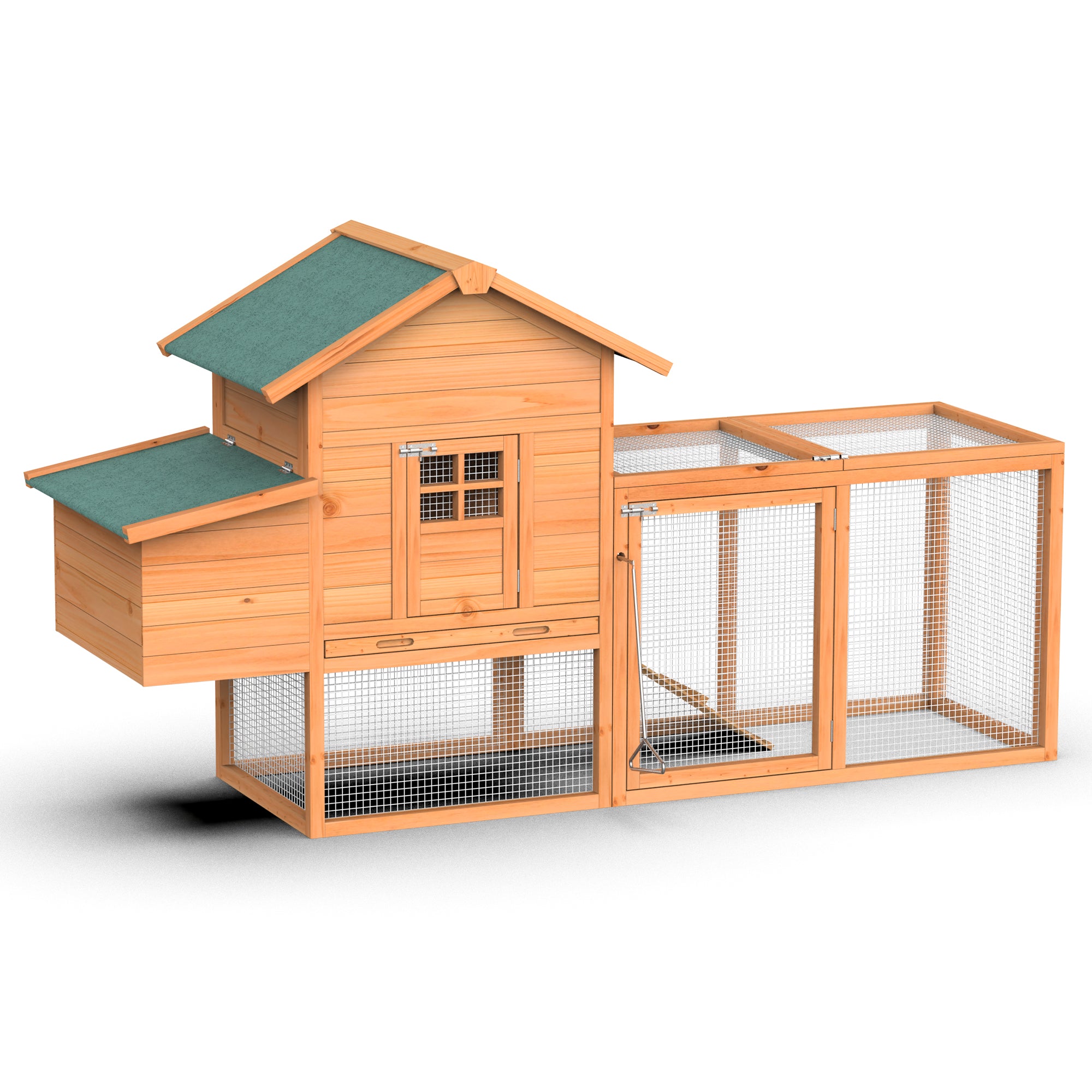 80.7" Luxurious Chicken Coop with Run Cage