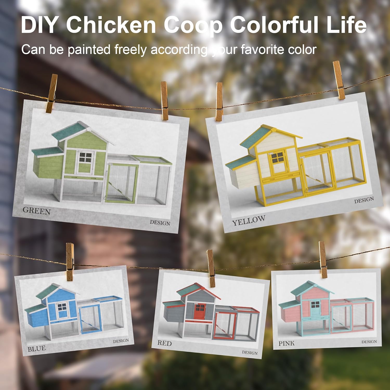 80.7" Luxurious Chicken Coop with Run Cage