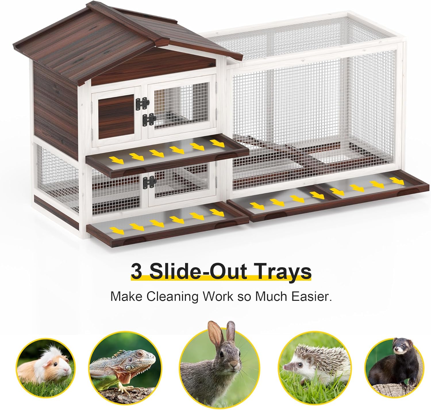 60" Large Bunny House (3 Trays & 4 Doors)