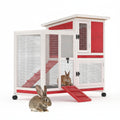 Rabbit Hutch with Wheels & Ramp (Red)