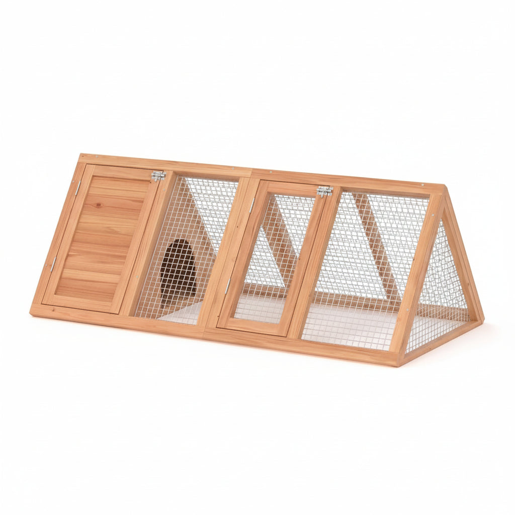 Triangular A-Frame Rabbit Hutch & Chicken Coop（Wood)） – GOJOOASIS