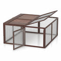 Folding Rabbit Run & Portable Chicken Cage (Carbonized Wood)
